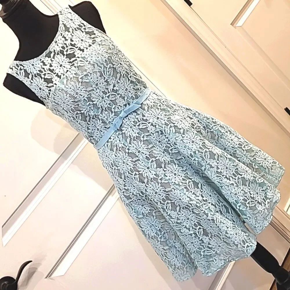 Taylor sz 4 lace dress, lined, belted